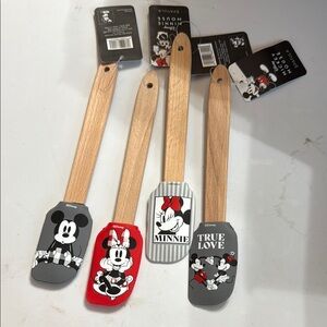 Disney Mickey and Minnie Mouse Spatula Collection - Black, Red, Gray NEW